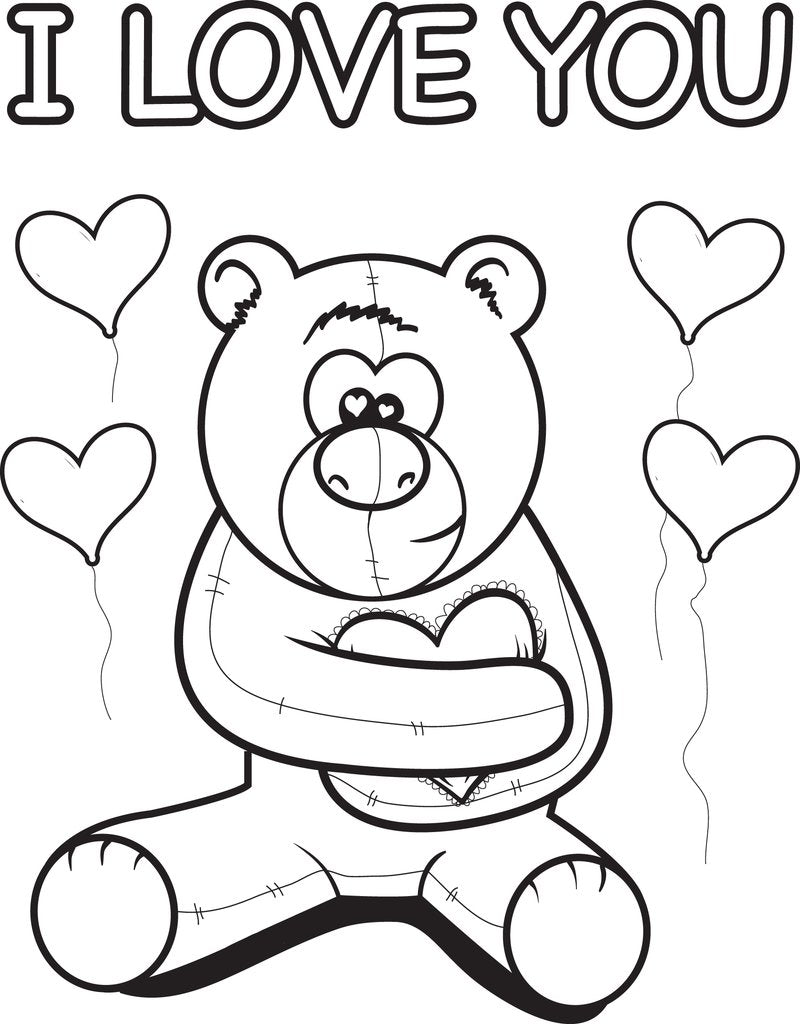 Valentines day coloring pages bundle