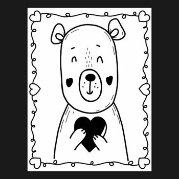 Valentines day teddy bear coloring pages by teachers helper