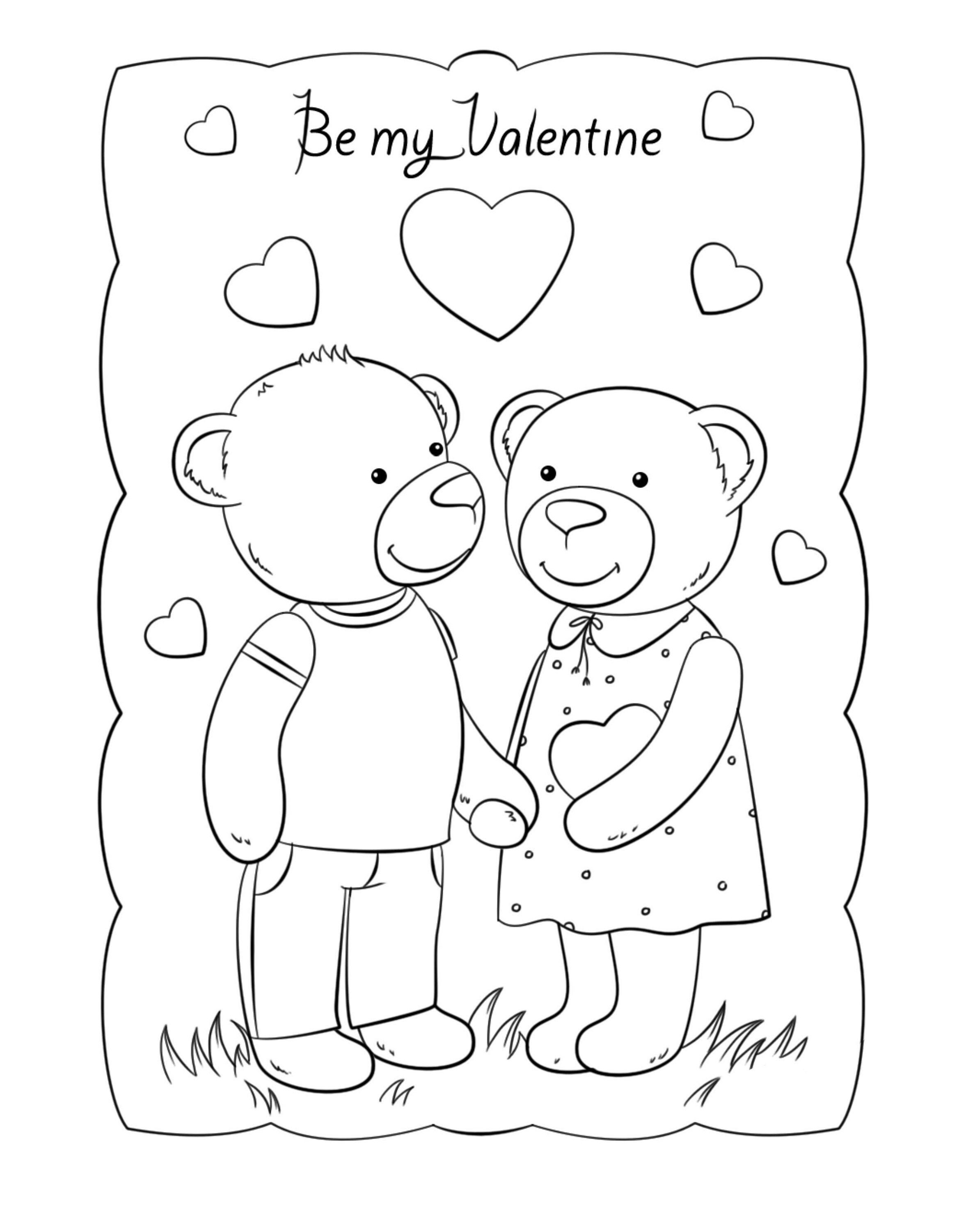 Be my valentine coloring page teddy bears valentines day coloring sheet kids coloring adult coloring valentines printable love day