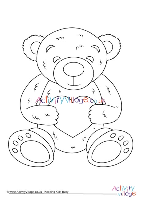 Teddy with heart louring page