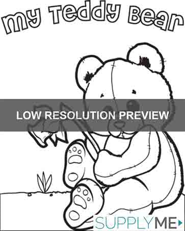 Printable teddy bear coloring page for kids â