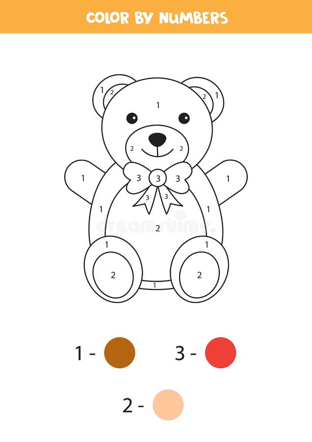 Coloring page with cute cartoon teddy bear stock vector