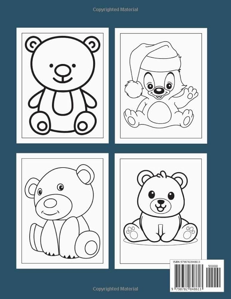 Teddy bear coloring book for kids an coloring book for kids with teddy bear illustrations for stress relief and relaxation publishing sky book books
