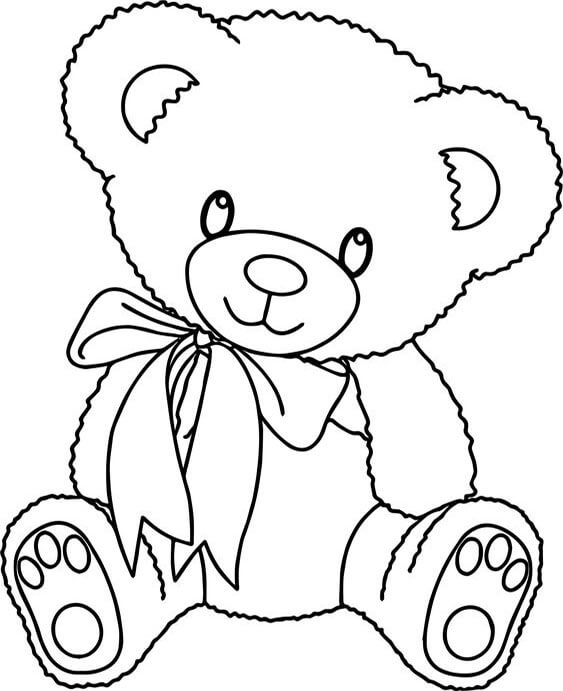 Free easy to print teddy bear coloring pages