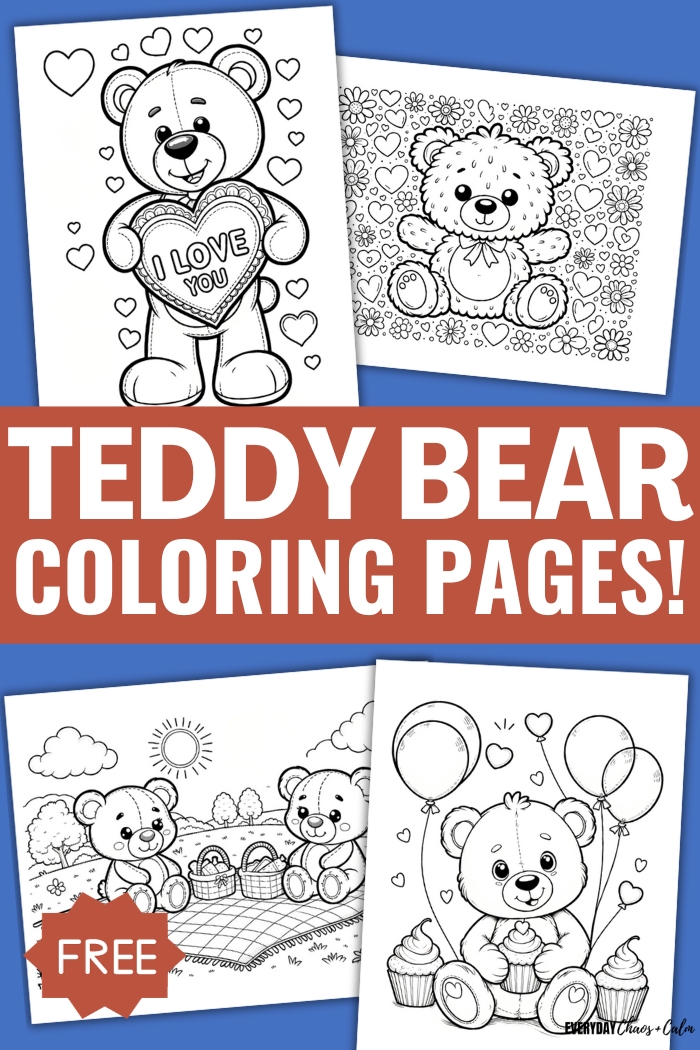 Free printable teddy bear coloring pages