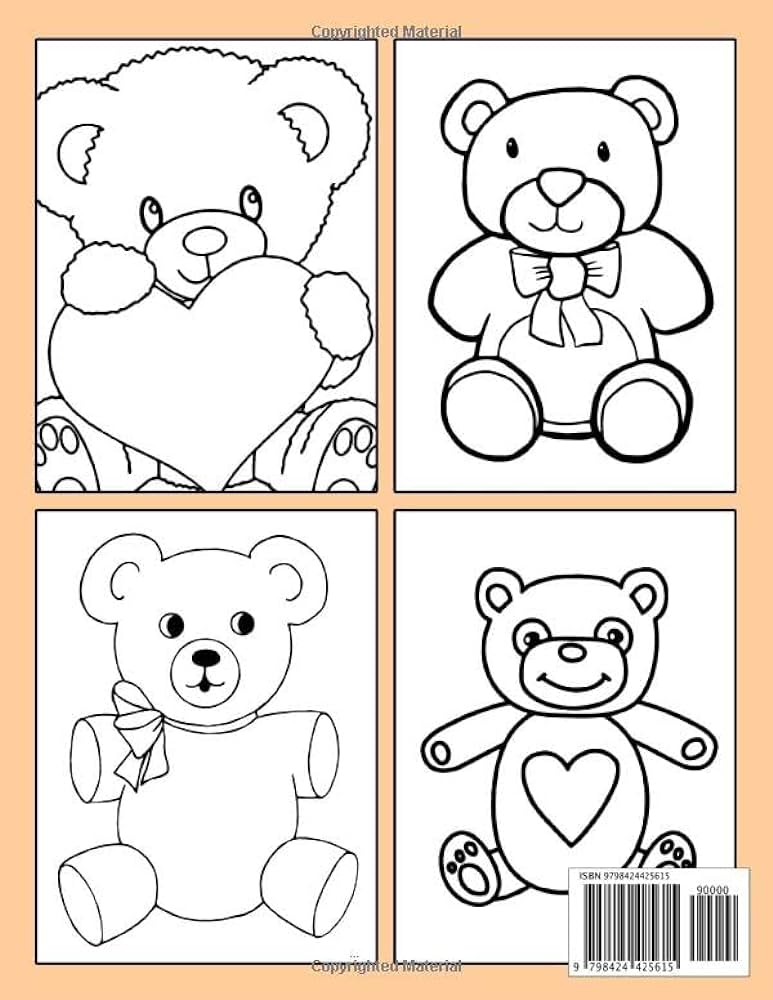 Teddy bear coloring book an amazing coloring book with lots of illustrations for relaxation and stress relief by ferreira timothee