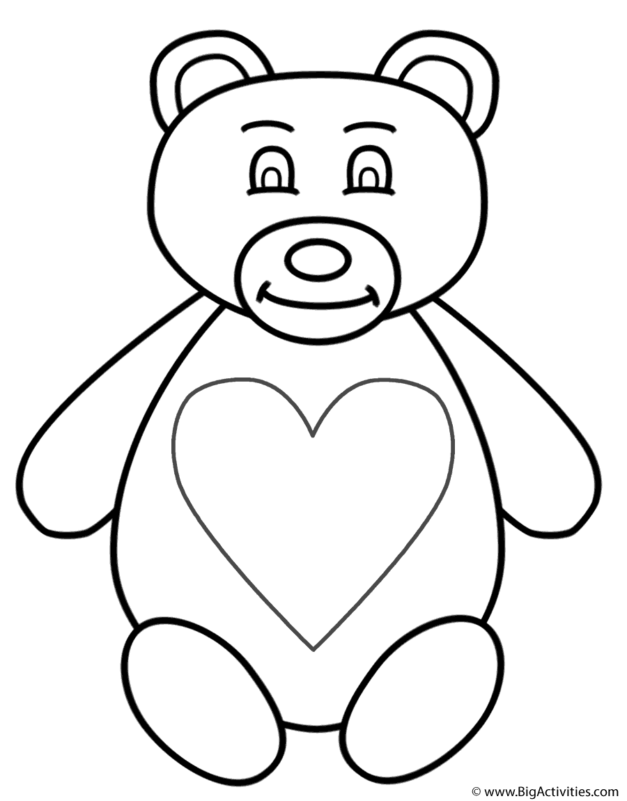 Teddy bear with large heart
