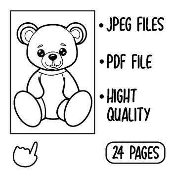 Cute cartoon teddy bear coloring pages by lustop tpt