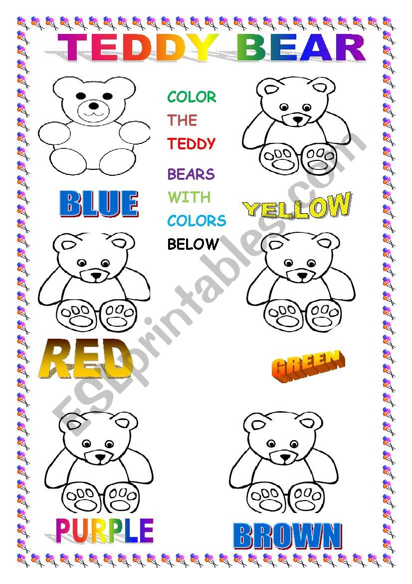 Coloring teddy bear