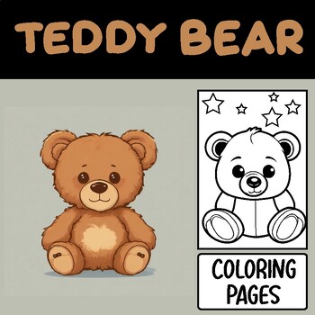 Cute cartoon teddy bear coloring pages by lustop tpt