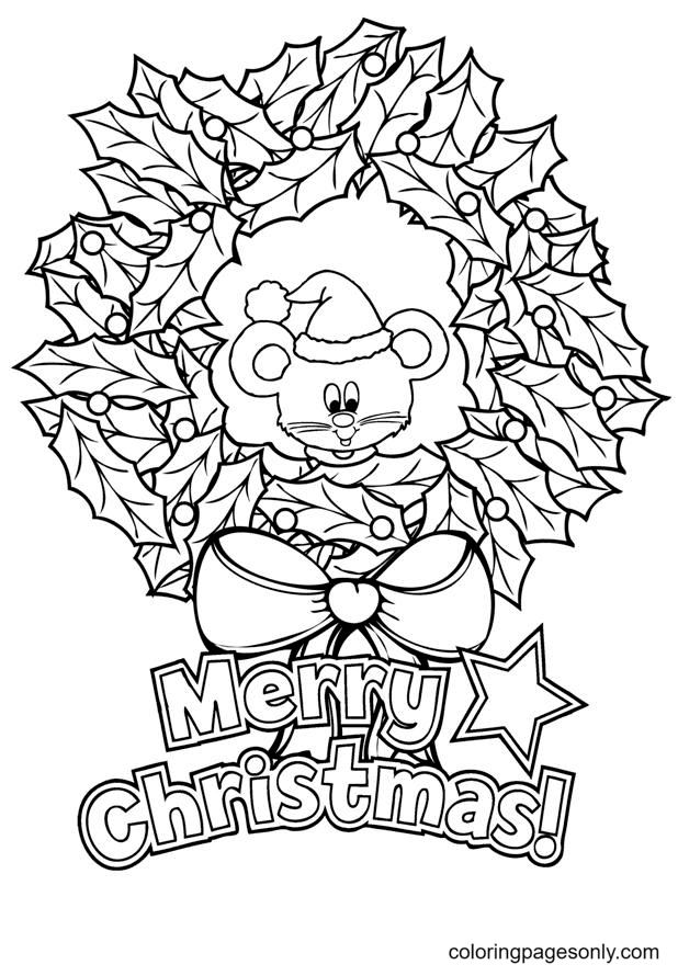 Christmas wreath coloring pages printable for free download