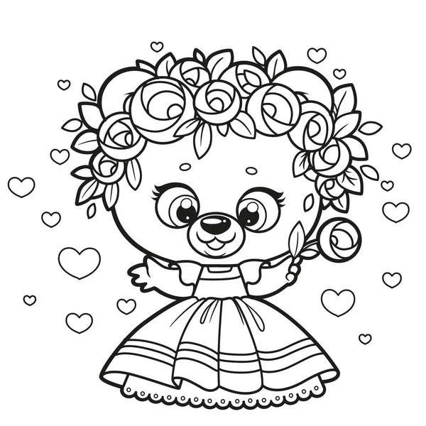 Cute cartoon teddy bear cap pajamas stars outline drawing coloring stock vector by yadviga