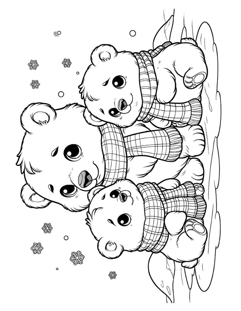 Free winter coloring pages for kids