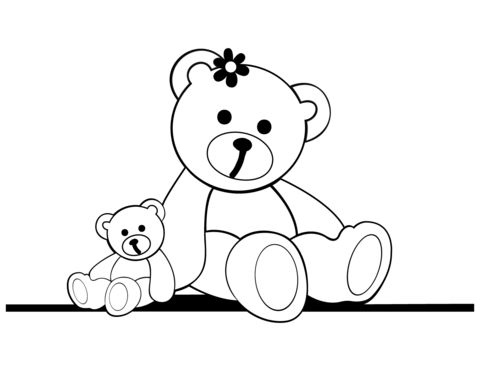 Teddy bears coloring page free printable coloring pages