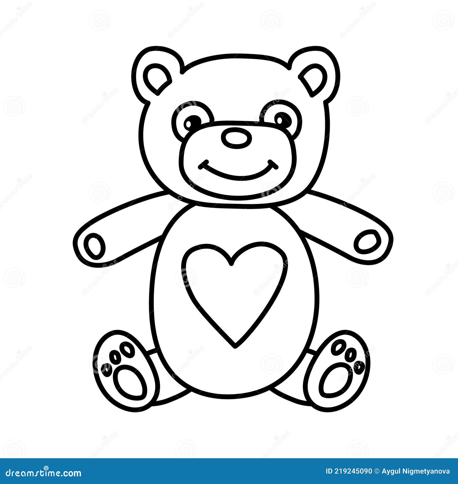 Teddy bear coloring page isolated vector illustration stock vector