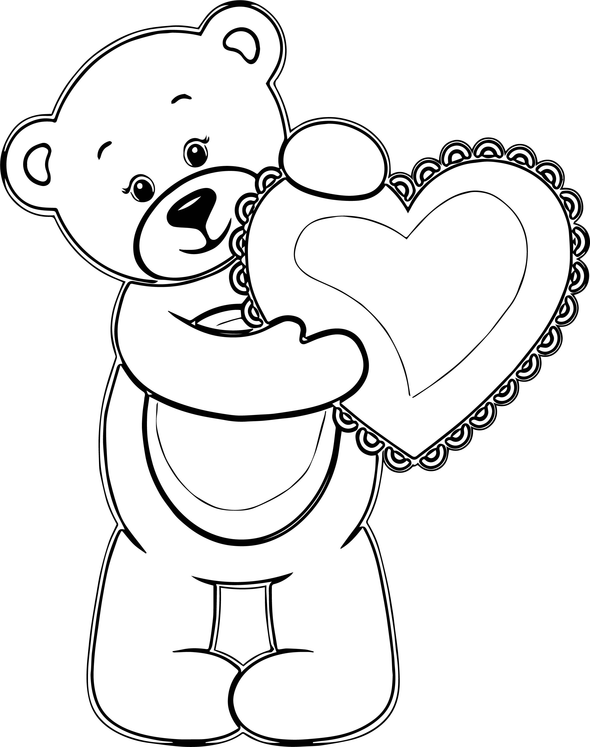Awesome girl bear heart coloring page boyama sayfalarä hayvan boyama sayfalarä boyama kitabä
