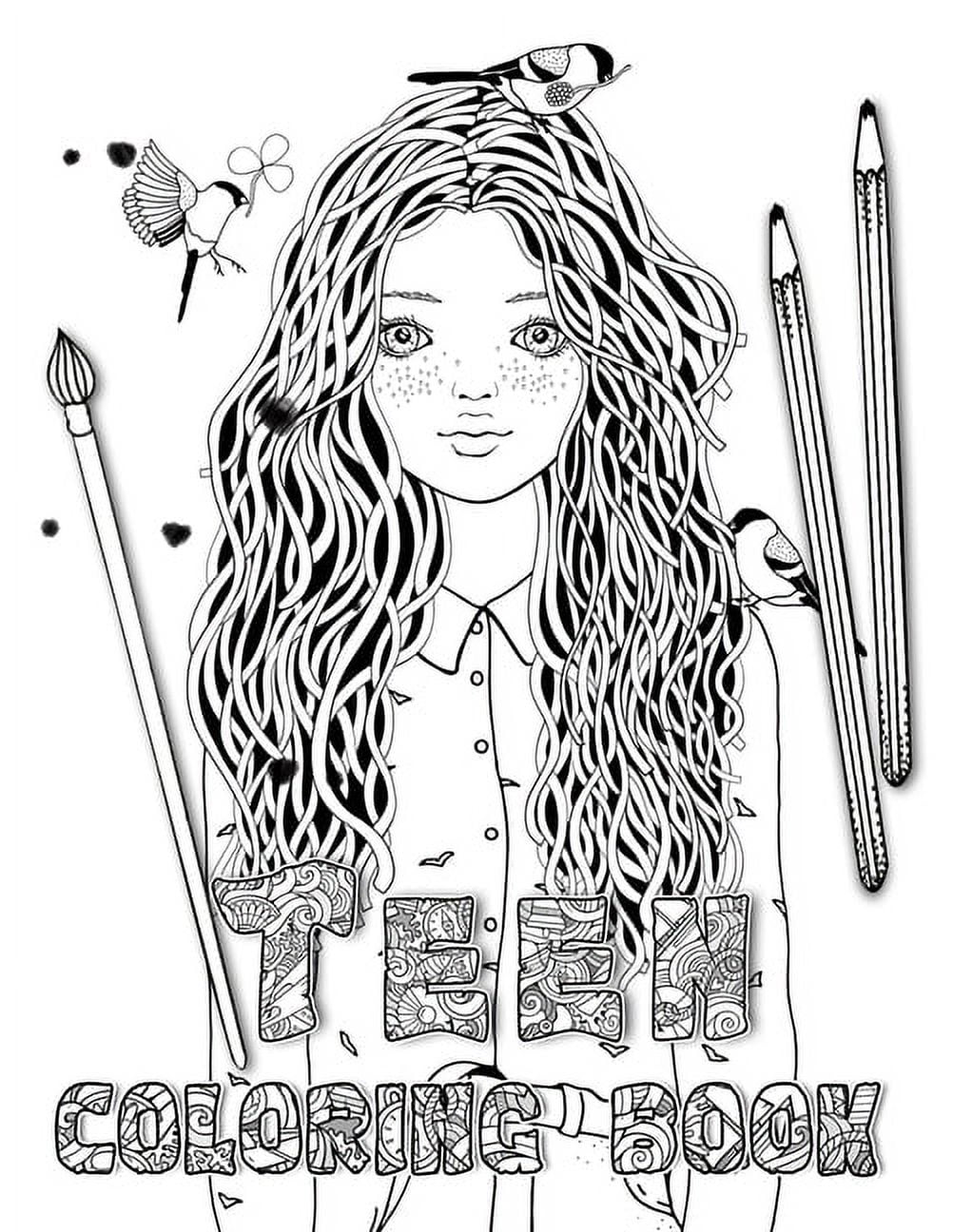 Teen teenage colouring books for girls teenagers fun creative arts craft teen activity teens with gorgeous fun fashion style other cute designs paperback