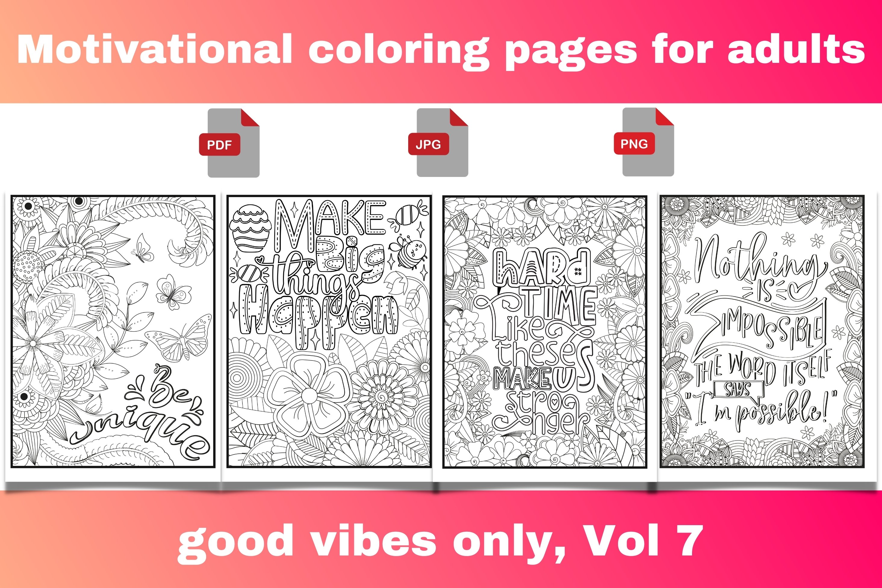 Motivational coloring pages for adults teen good vibes only