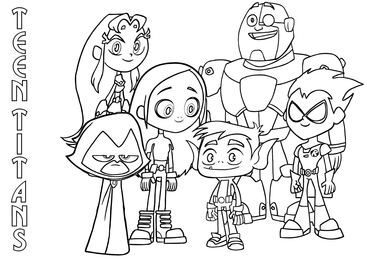Teen titans coloring pages pdf free