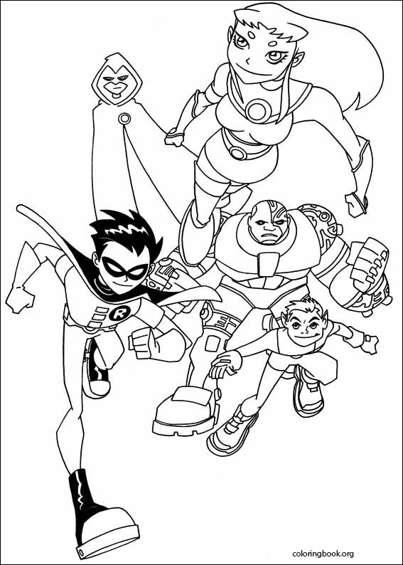 Teen titans coloring page