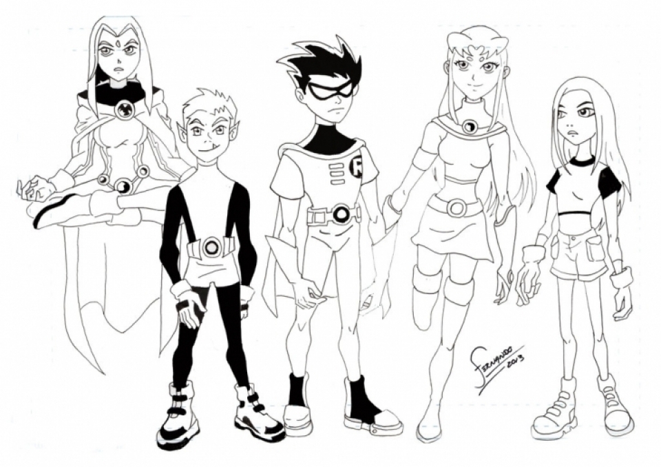 Get this kids printable teen titans coloring pages free online cixto