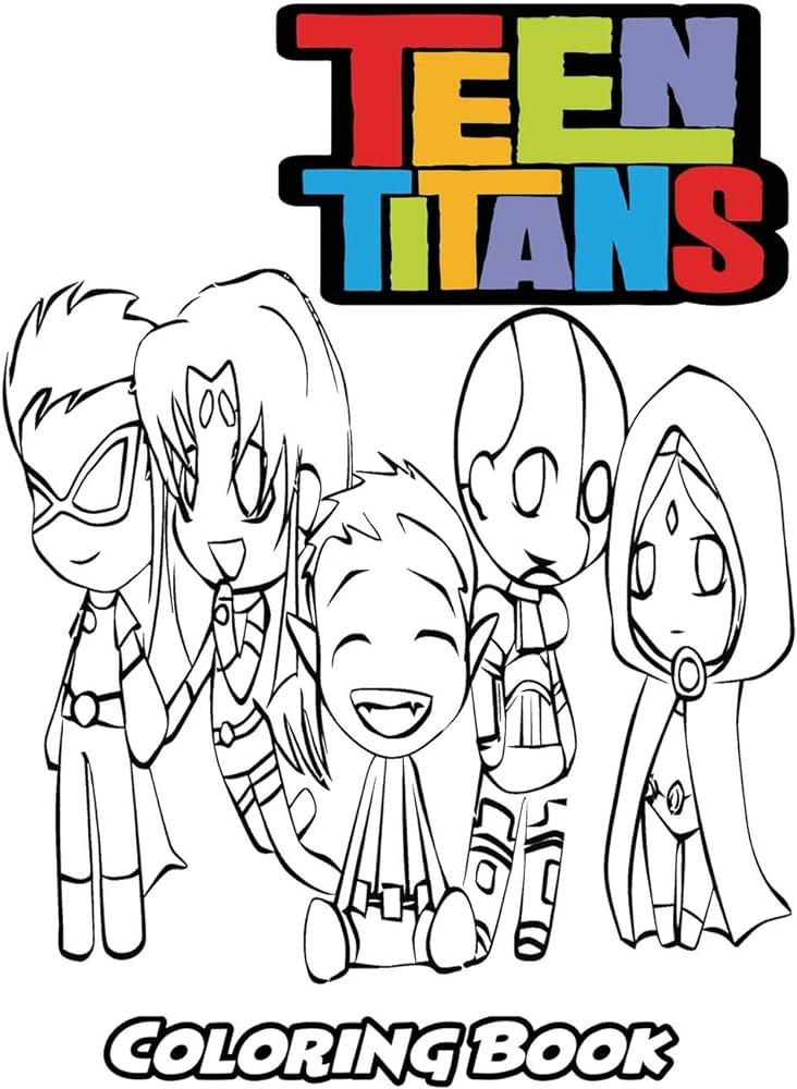 Teen titans coloring book coloring book for kids and adults activity book with fun easy and relaxing coloring pages books