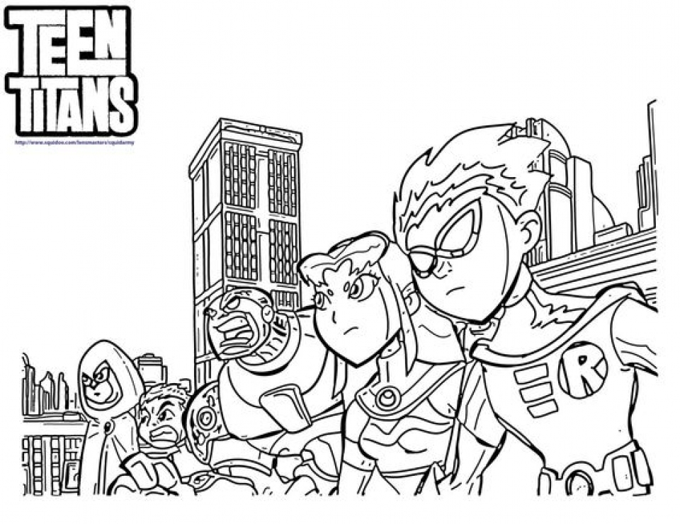 Free printable teen titans coloring pages