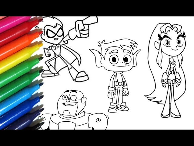 Coloring pages teen titans go how to paint jovens titãs em aãão