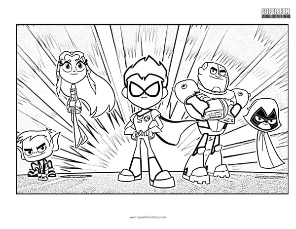 Teen titans go coloring page