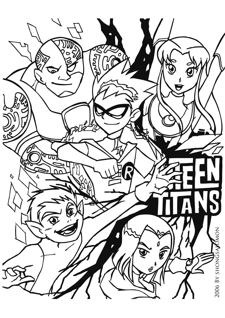 Titans coloring book by shongsalomon on