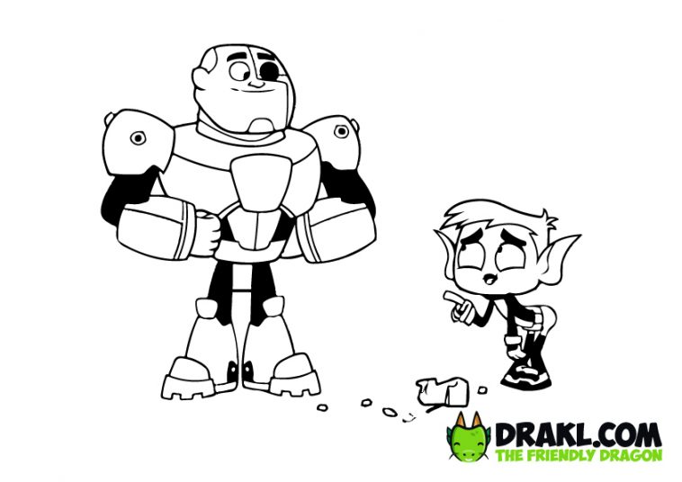 Teen titans go cyborg and beast boy coloring pages