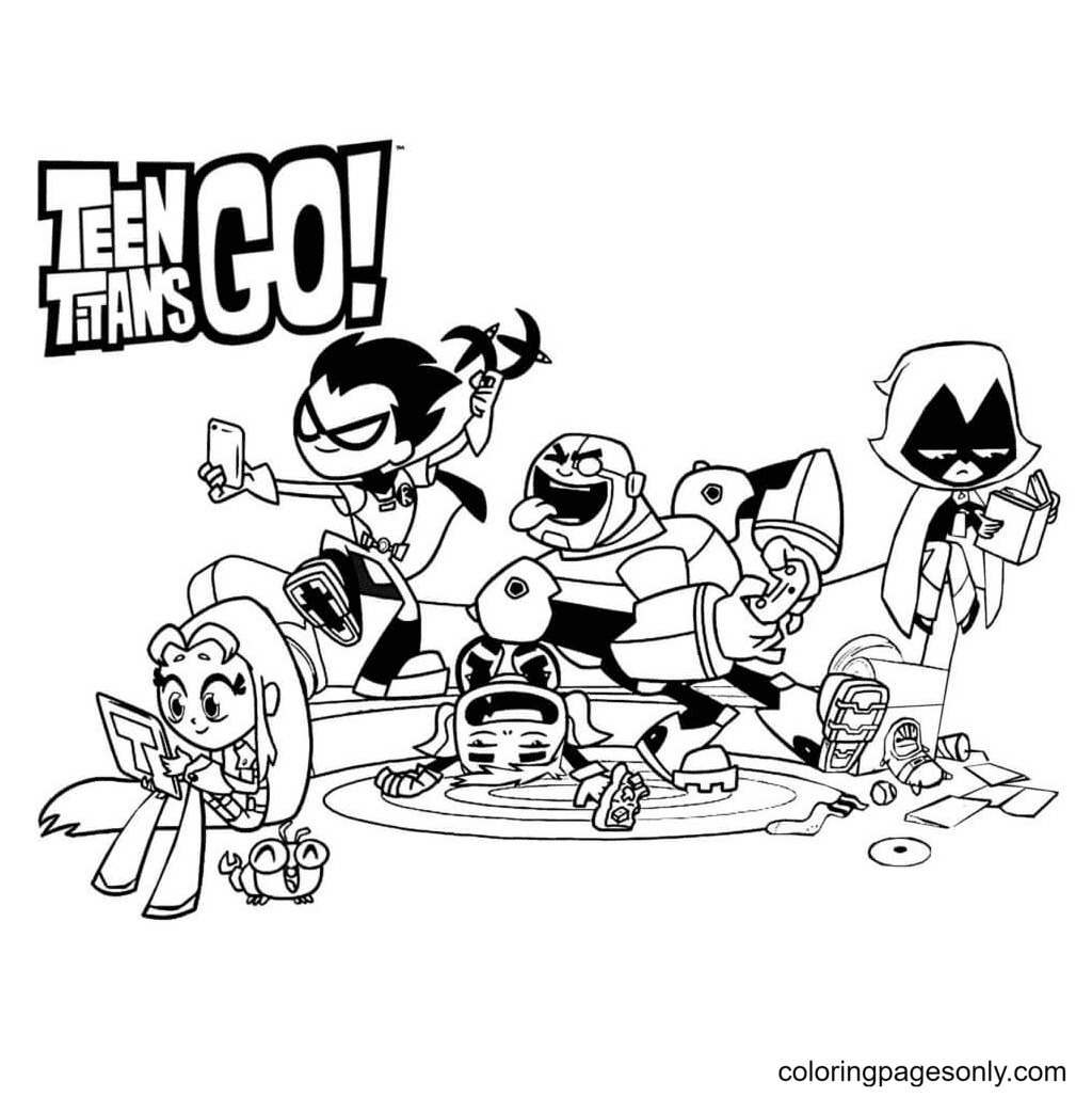 Teen titans go coloring pages printable for free download