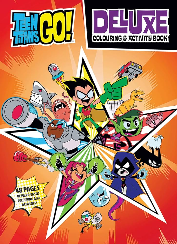 Dc teen titans go deluxe colouring activity david warrell books