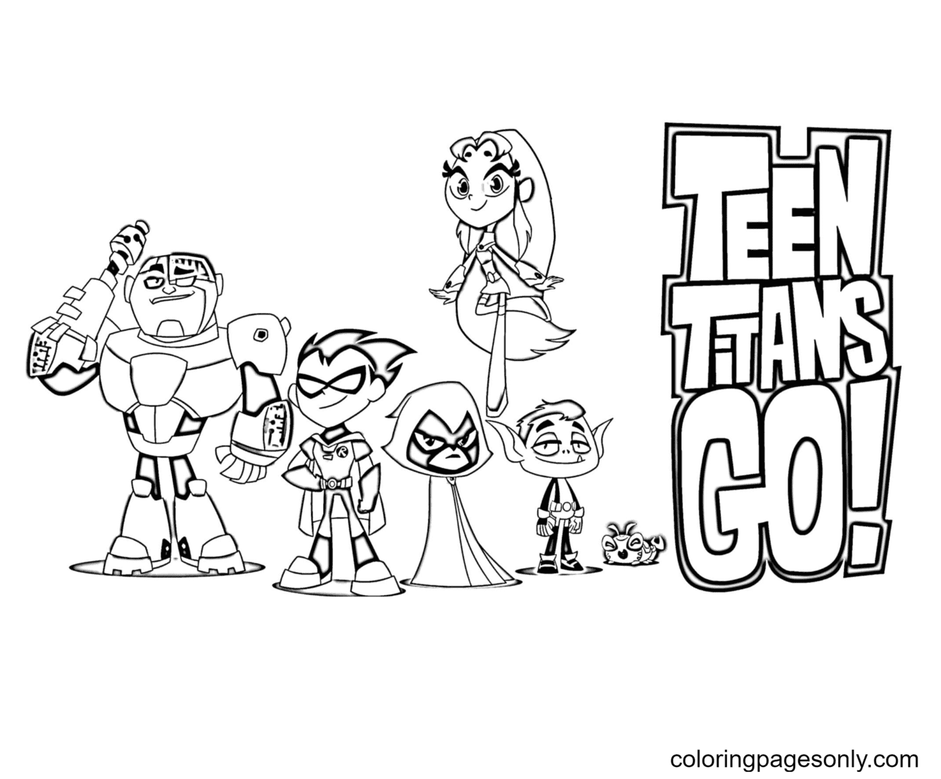 Teen titans go coloring pages printable for free download
