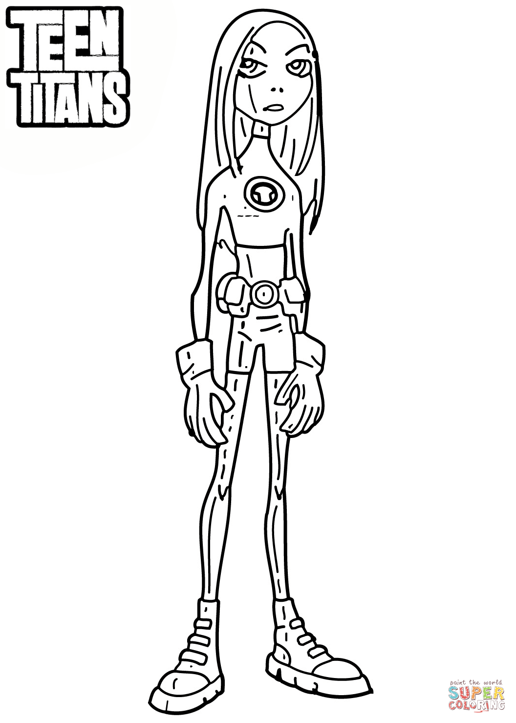 Teen titans terra coloring page free printable coloring pages