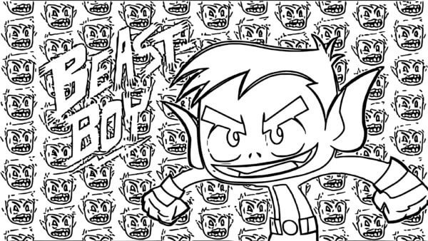 Beast boy is gifted with the ability to transform into animals coloring page