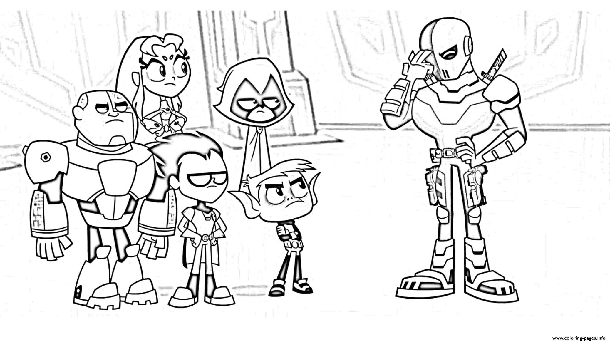 Teen titans go cartoon kids coloring page printable