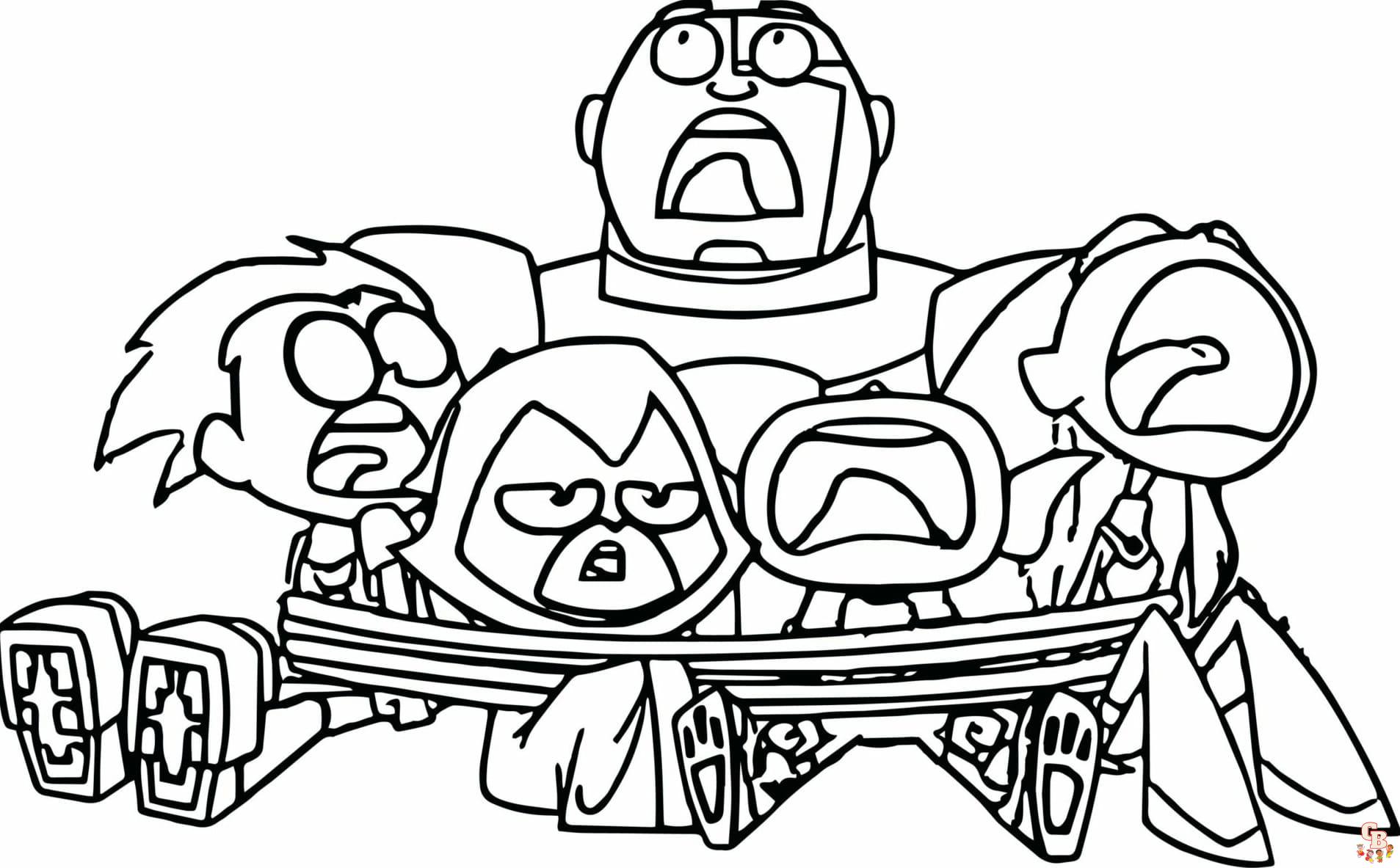 Printable teen titans coloring pages free for kids and adults