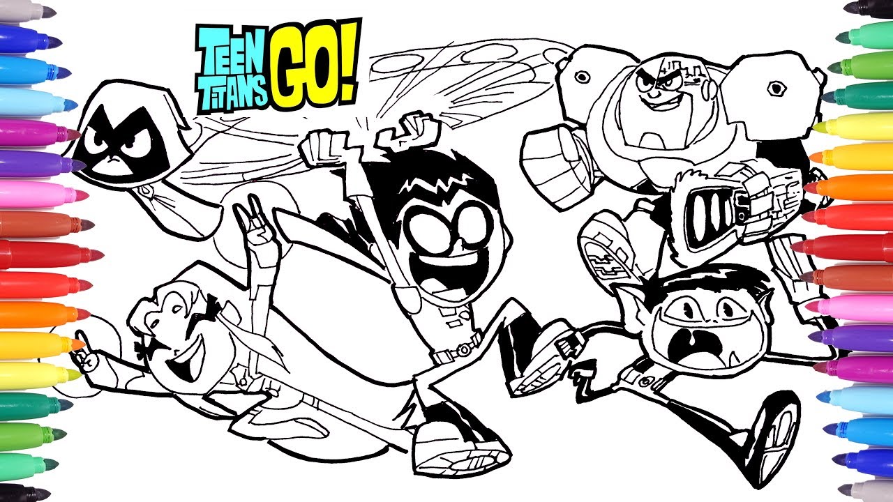 Teen titans go coloring pages how to draw teen titans teen titans coloring videos for kids