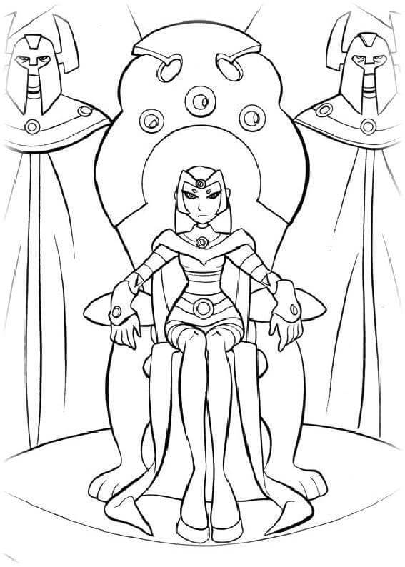 On the throne coloring page