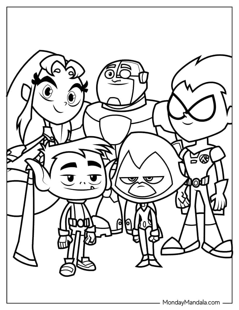 Teen titans go coloring pages free pdf printables coloring pages teen titans go teen titans