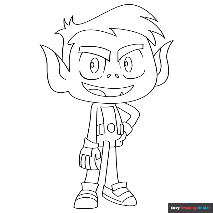 Beast boy from teen titans coloring page easy drawing guides