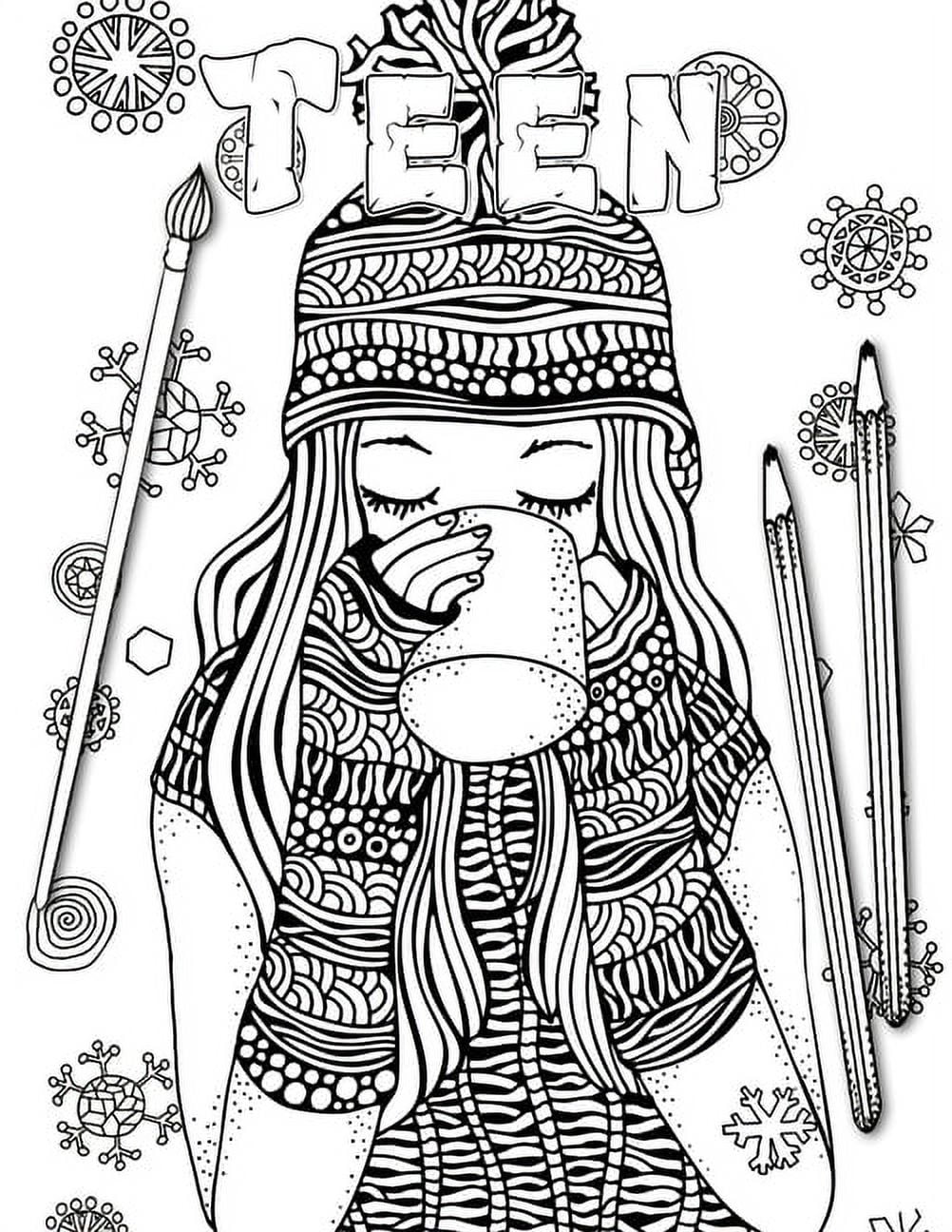 Teen coloring book for teenage girls teenagers fun creative arts craft teen activity teens with gorgeous fun fashion style other cute designs paperback