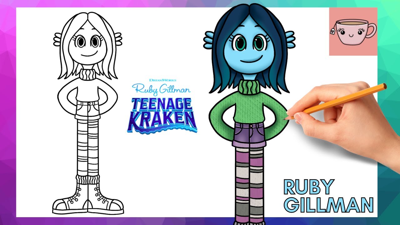 How to draw ruby gillan teenage kraken cute easy drawing tutorial