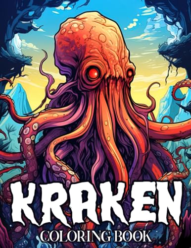Kraken coloring book scary sea monster coloring pages with fantasy illustrations for adults teens to relax and relieve stress by aaminah hanna