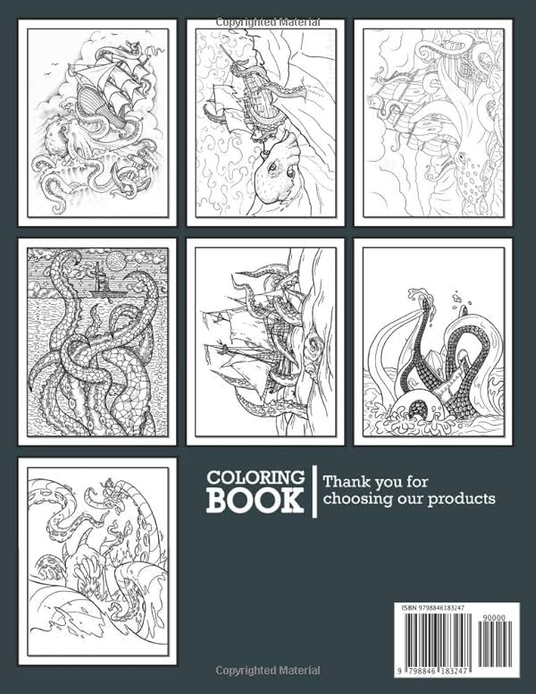 Kraken coloring book easy and fun colouring pages for teens and adults to relax unwind butler ralph books