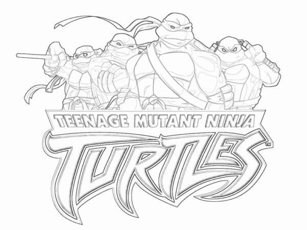 Logo containing the words teenage mutant ninja turtles coloring page