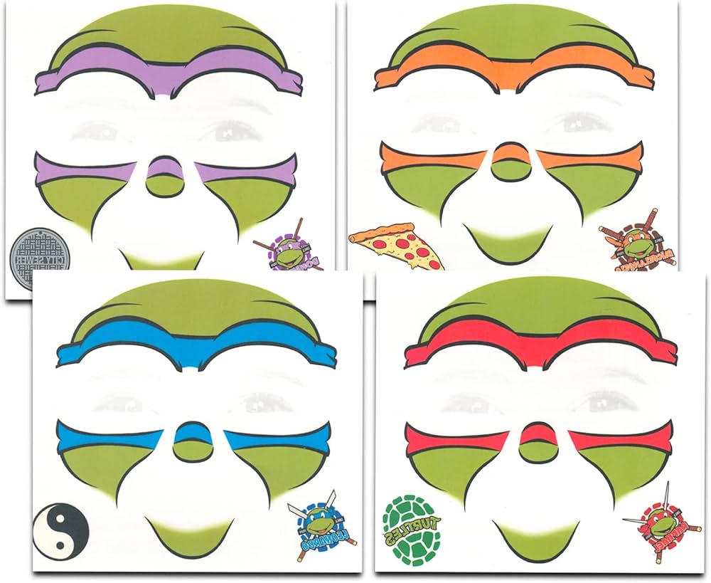 Tmnt temporary tattoos for halloween costume
