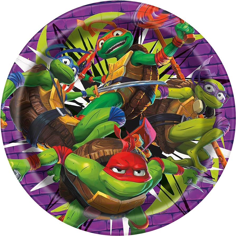 Unique industries teenage mutant ninja turtles round disposable dinner paper plates