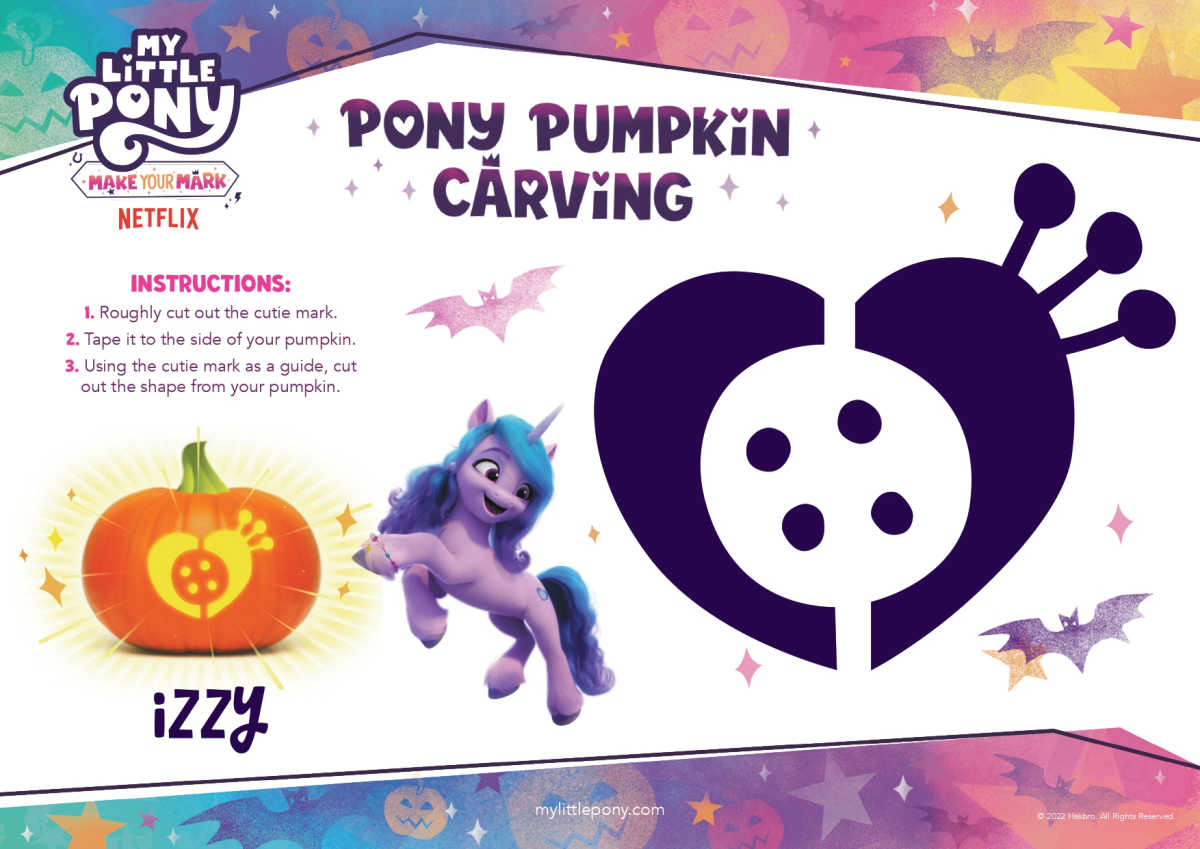 Free printable mlp izzy pumpkin stencil